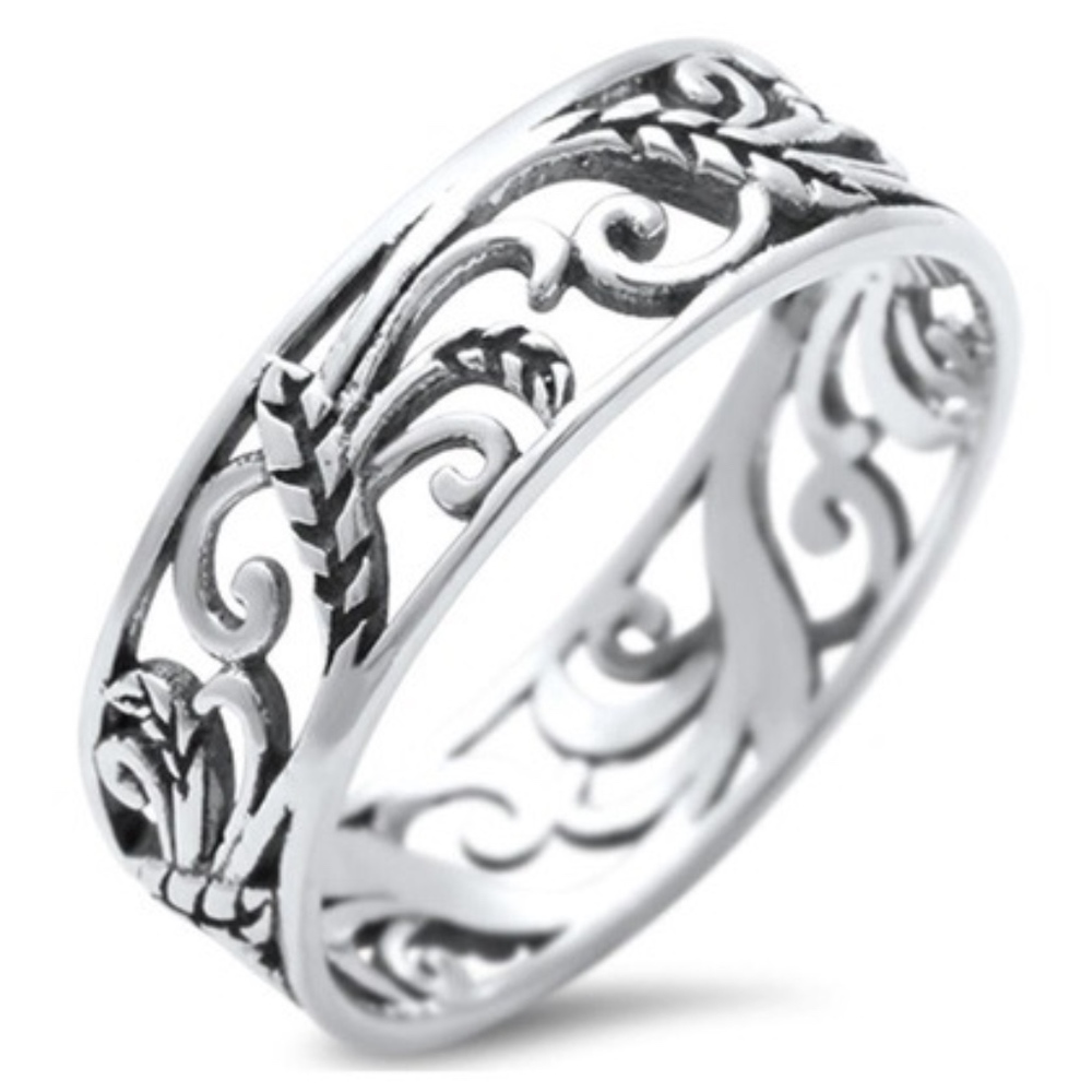 Leave Celtic Design Fashion Band .925 Sterling